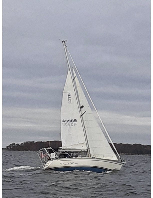 Double-reefed main and working jib